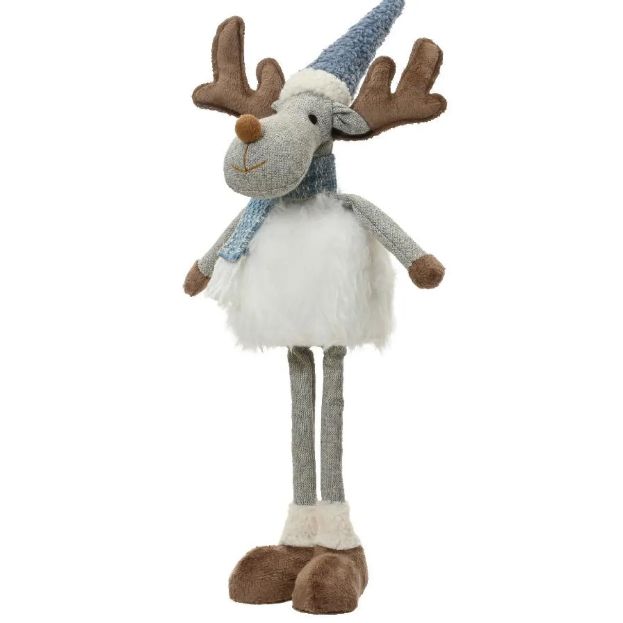 Père Noël, Animaux Et Personnage|KAEMINGK Renne de Noël debout (H56 cm) Stan et fourrure blanche Gris