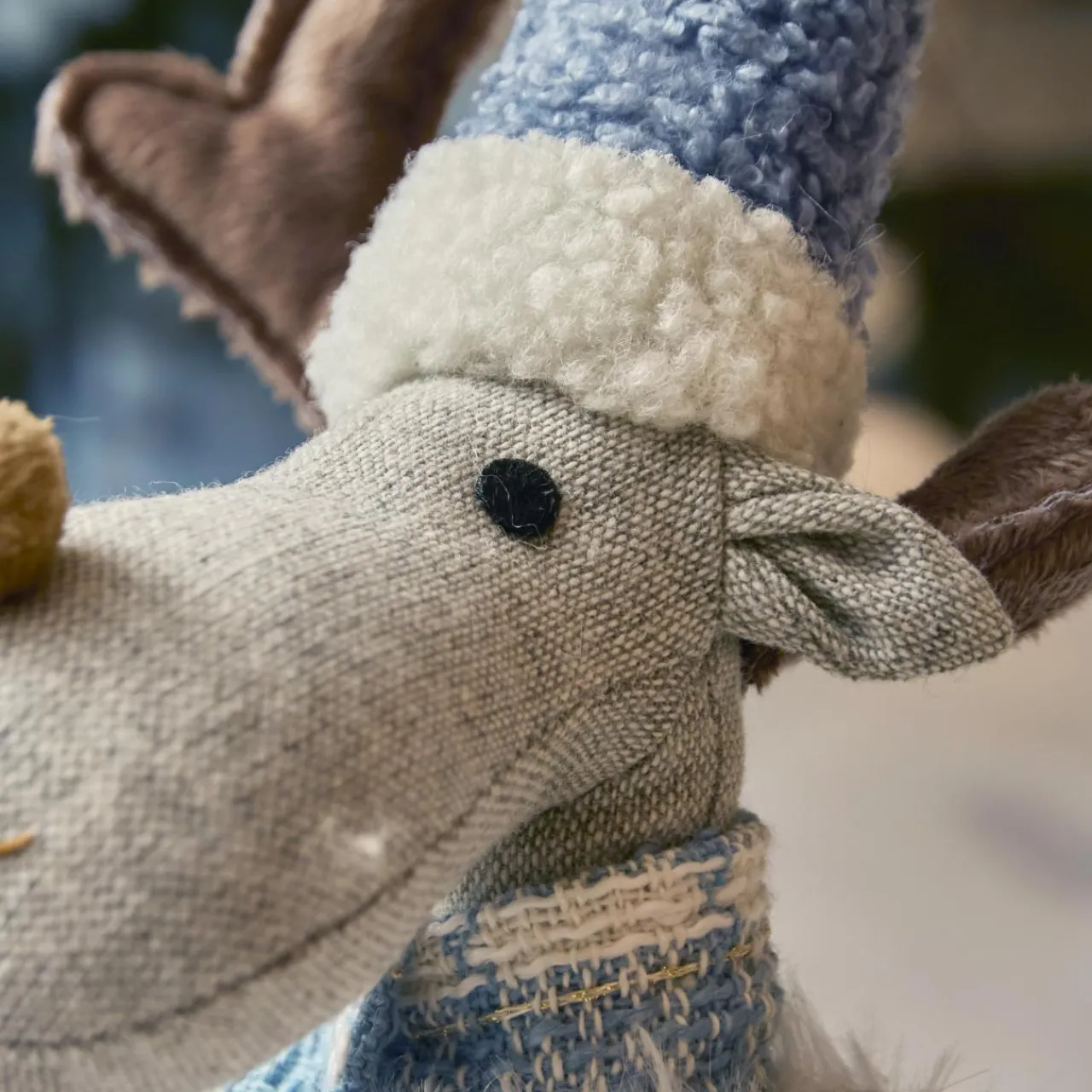 Père Noël, Animaux Et Personnage|KAEMINGK Renne de Noël debout (H56 cm) Stan et fourrure blanche Gris