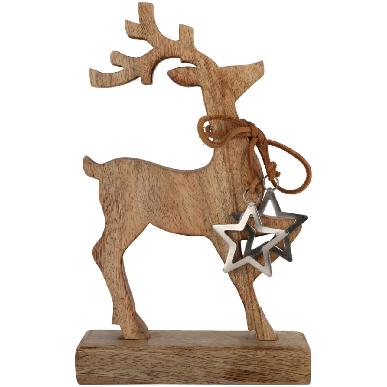 Père Noël, Animaux Et Personnage|KOOPMAN Renne de Noël en de manguier (H26 cm) Nature sauvage Bois
