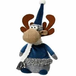 Père Noël, Animaux Et Personnage|KAEMINGK Renne de Noël (H30 cm) Gaby en Bleu