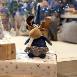 Père Noël, Animaux Et Personnage|KAEMINGK Renne de Noël (H30 cm) Gaby en Bleu