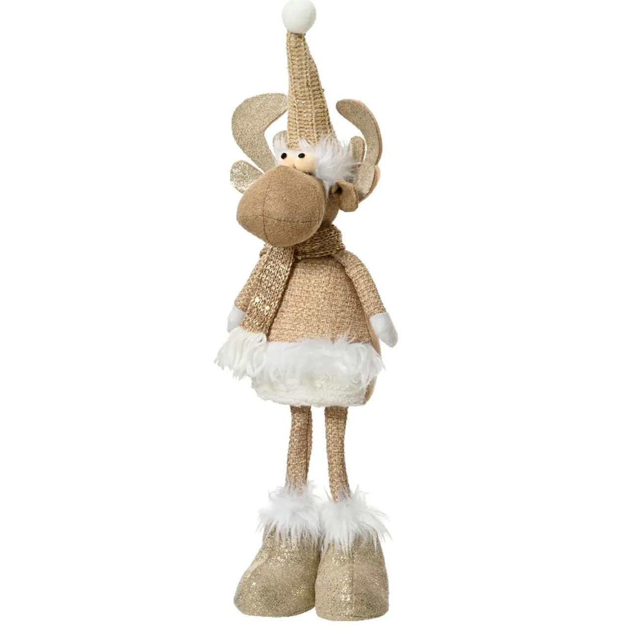 Père Noël, Animaux Et Personnage|KAEMINGK Renne de Noël (H50 cm) Ginger au Naturel Beige