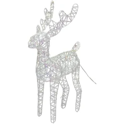 Père Noël, Animaux Et Personnage|Déco Et Objet Lumineux|KOOPMAN Renne de Noël lumineux à piles (H37 cm) Gulliver Irisé et blanc chaud Transparent irisé