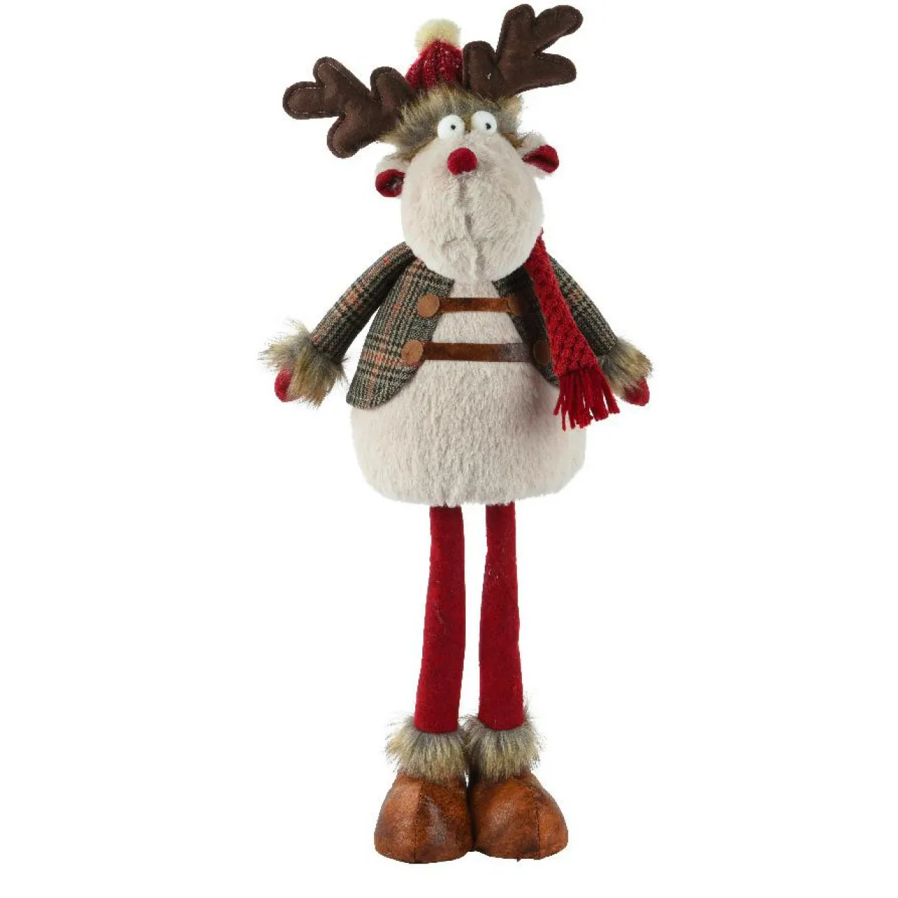 Père Noël, Animaux Et Personnage|KAEMINGK Renne debout (H70 cm) Duncan écharpe Rouge