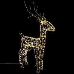 Père Noël, Animaux Et Personnage|Déco Et Objet De Noël|FEERIC LIGHTS Renne lumineux 600 LED (H75 cm) Pégase Or Blanc froid