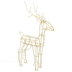 Père Noël, Animaux Et Personnage|Déco Et Objet De Noël|FEERIC LIGHTS Renne lumineux 600 LED (H75 cm) Pégase Or Blanc froid