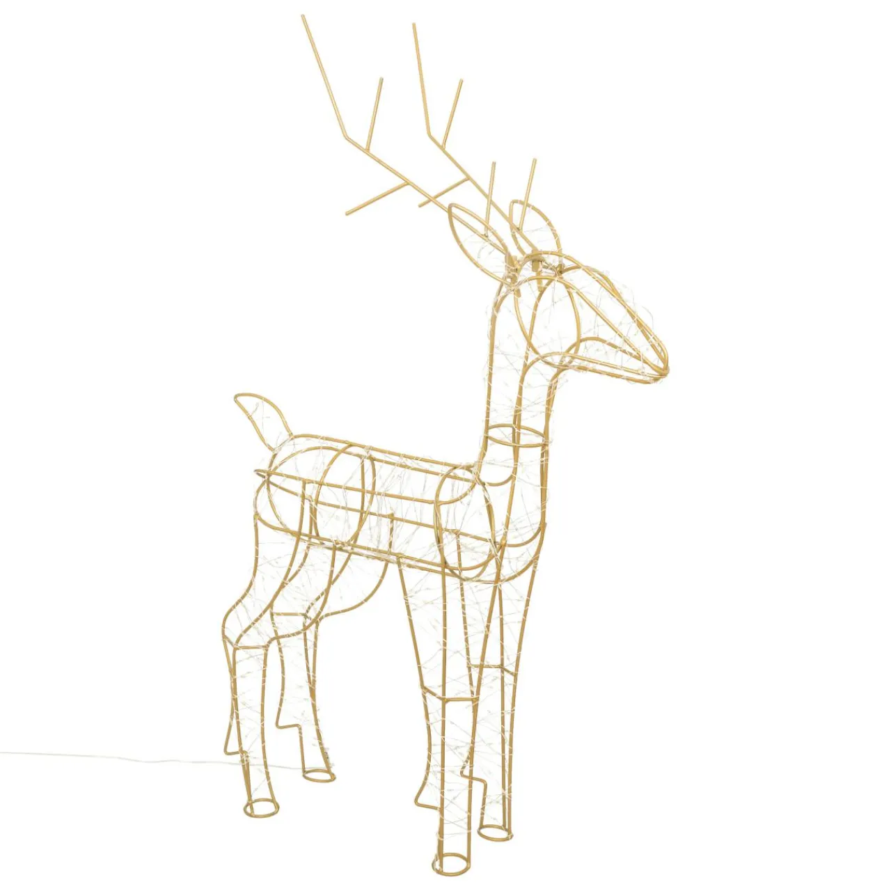 Père Noël, Animaux Et Personnage|Déco Et Objet De Noël|FEERIC LIGHTS Renne lumineux 600 LED (H75 cm) Pégase Or Blanc froid