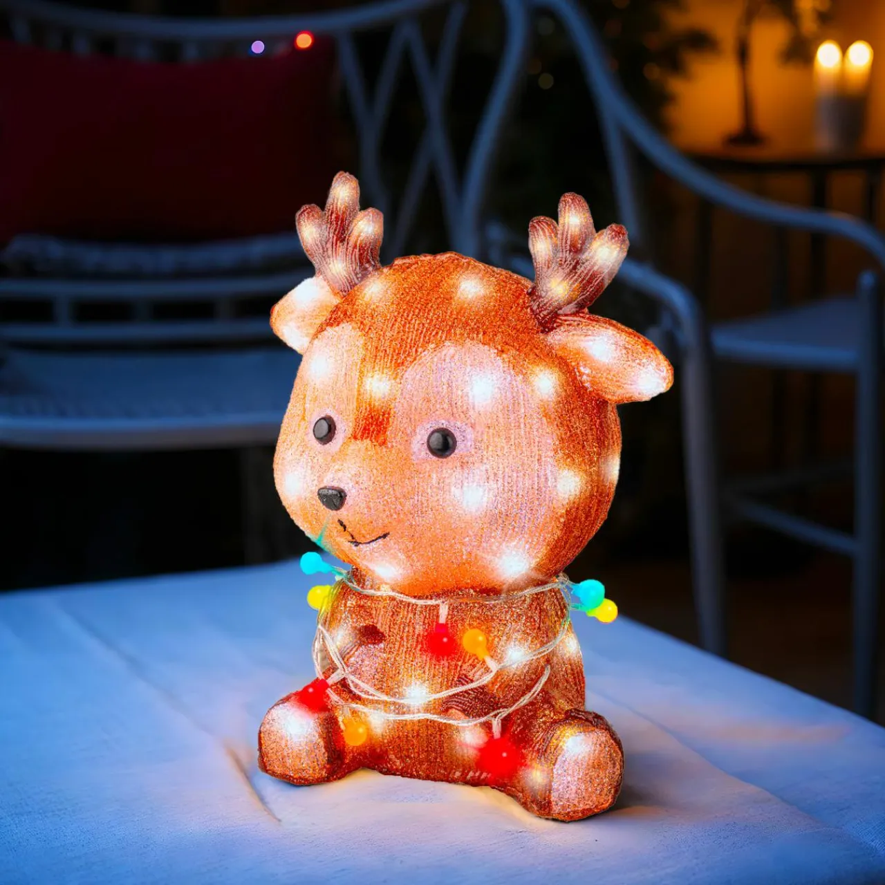 Père Noël, Animaux Et Personnage|Déco Et Objet Lumineux|EMINZA Renne lumineux 72 LED (H38 cm) Baby Coco Multicolore