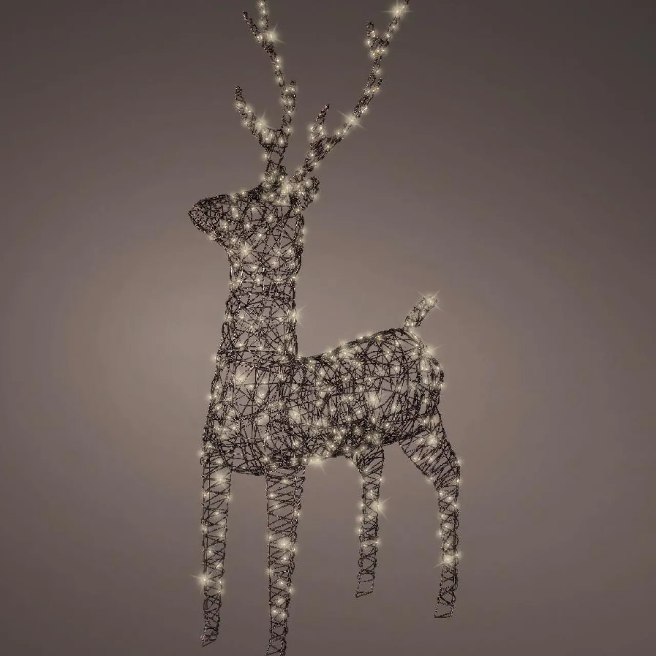 Personnage, Objet Grand Format|Déco Et Objet Lumineux|EMINZA Renne lumineux 400 Micro LED (H160cm) Résine tressée Blanc chaud