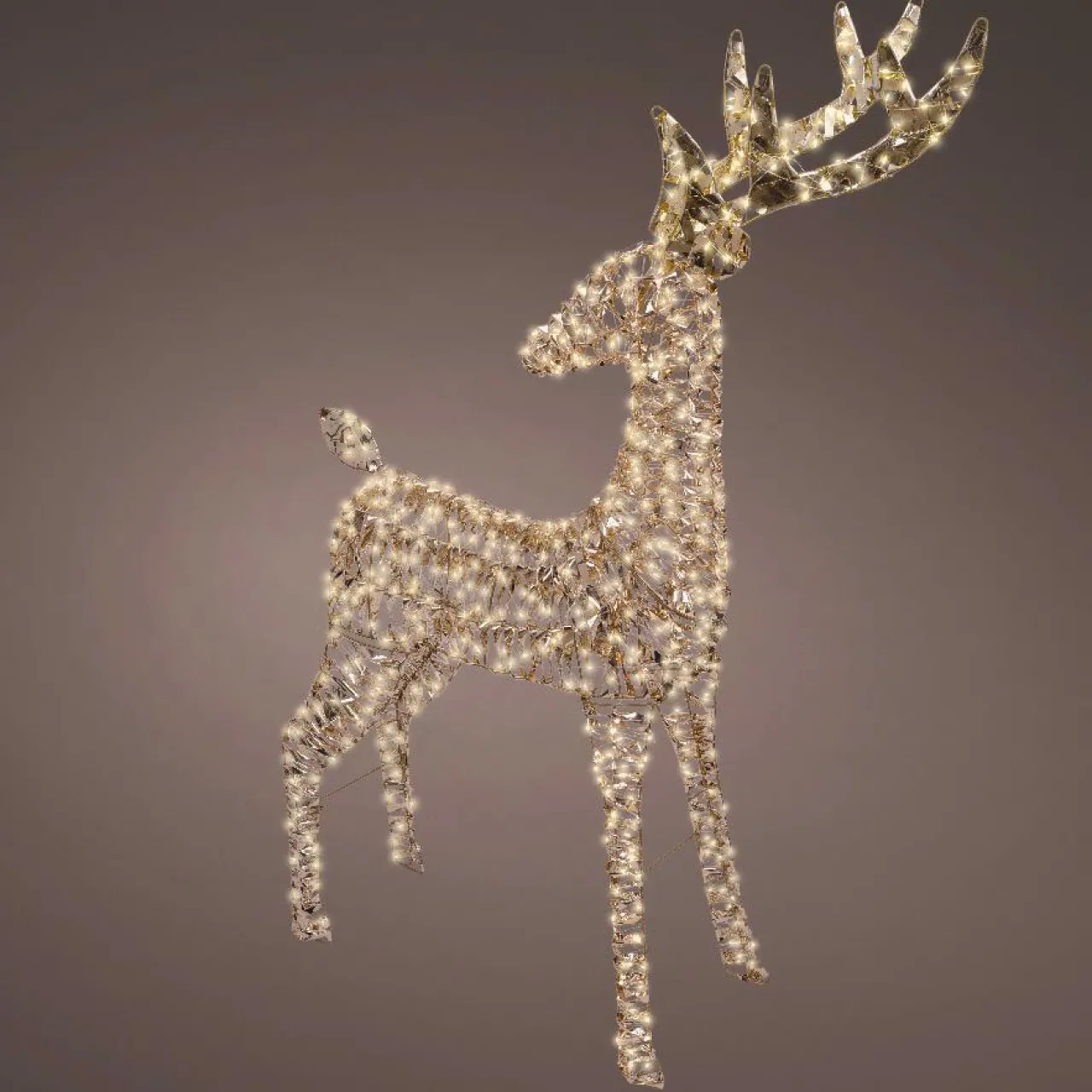 Personnage, Objet Grand Format|Déco Et Objet Lumineux|KAEMINGK Renne lumineux 960 Micro LED (H130 cm) Fuzzle effet flash Blanc chaud Or