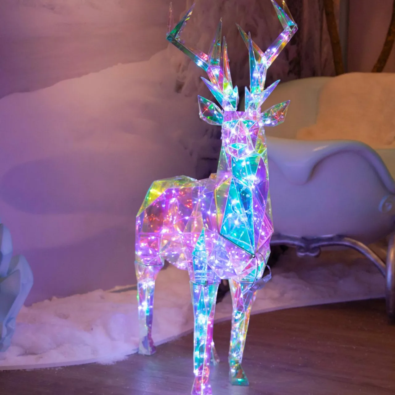 Personnage, Objet Grand Format|Père Noël, Animaux Et Personnage|KAEMINGK Renne lumineux 90 Micro LED (H90 cm) Ice Blanc froid
