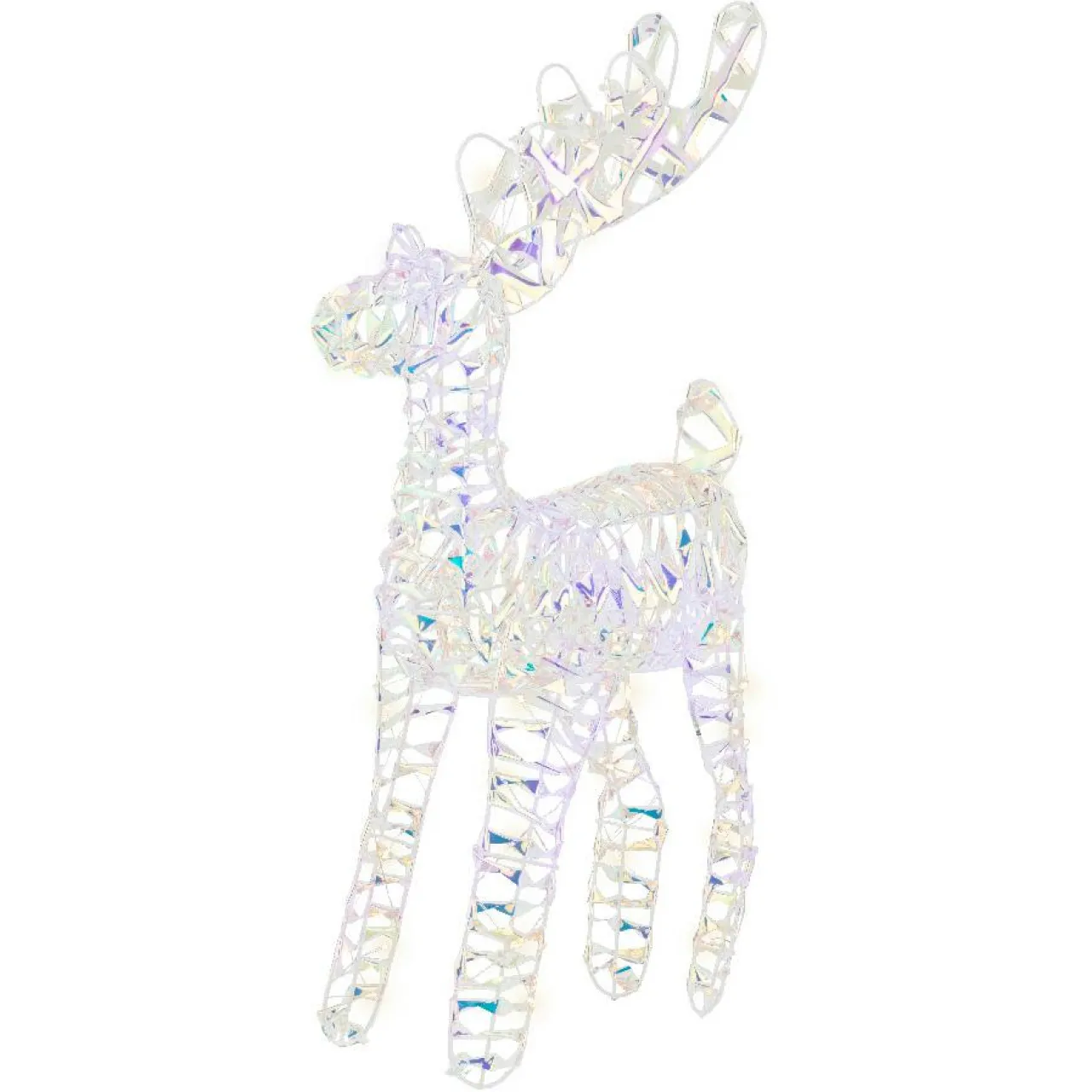 Père Noël, Animaux Et Personnage|Déco Et Objet Lumineux|KAEMINGK Renne lumineux à piles 50 LED (H50 cm) Ice Blanc froid Blanc irisé