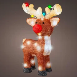 Déco Et Objet Lumineux|EMINZA Renne lumineux solaire 48 LED (H47 cm) Dewey Blanc froid Multicolore