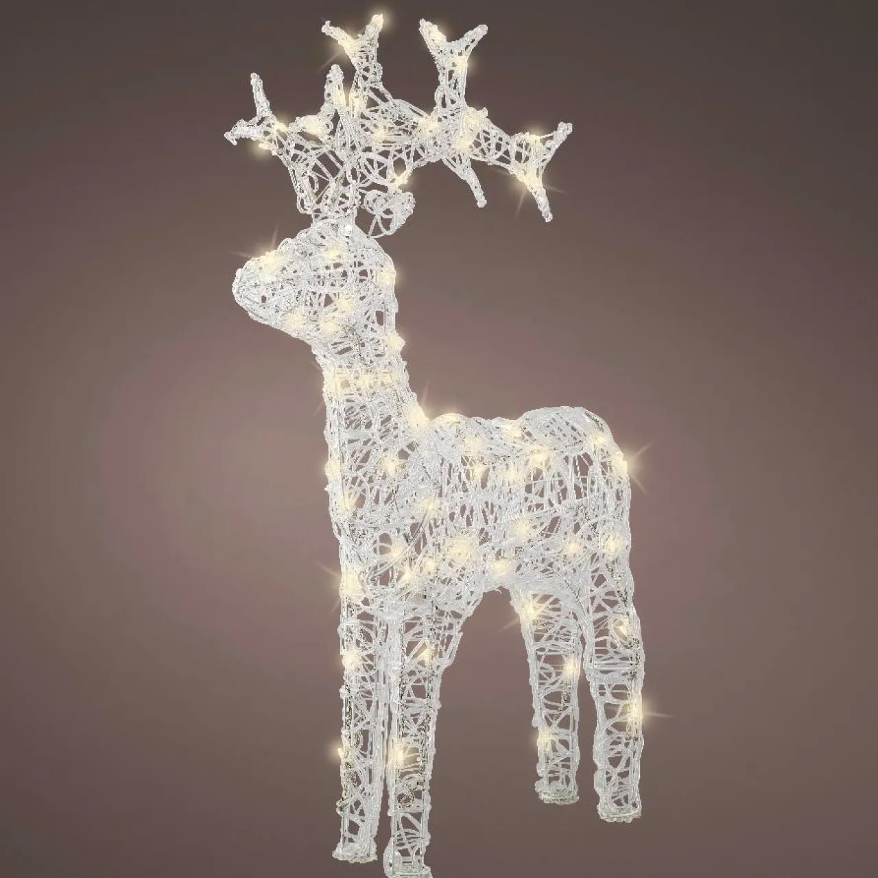 Personnage, Objet Grand Format|Père Noël, Animaux Et Personnage|EMINZA Renne lumineux souple 80 LED (H89 cm) Skoll Blanc chaud