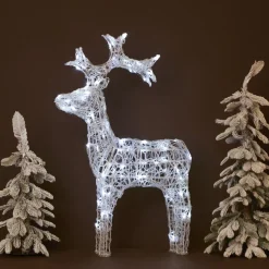 Personnage, Objet Grand Format|Père Noël, Animaux Et Personnage|EMINZA Renne lumineux souple 80 LED (H89 cm) Skoll Blanc froid