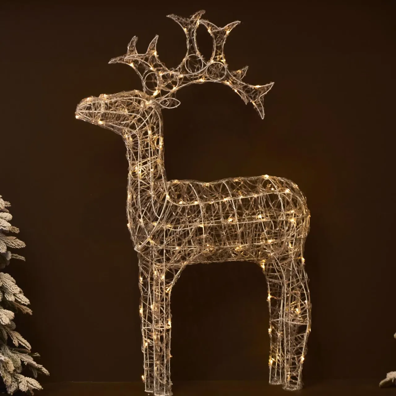 Personnage, Objet Grand Format|Père Noël, Animaux Et Personnage|EMINZA Renne lumineux souple 120 LED (H110 cm) Skoll Blanc chaud