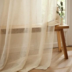 Rideau|EMINZA Rideau ajustable (140 x max 300 cm) Luis Beige