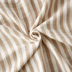 Rideau|EMINZA Rideau ajustable gaze de coton (140 x 300 cm) Gaïa rayures Ficelle Rayure Ficelle