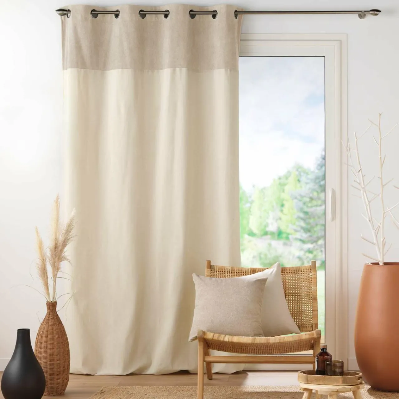 Rideau|EMINZA Rideau bouclette (140 x 240 cm) Ava Beige