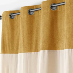 Rideau|EMINZA Rideau bouclette (140 x 240 cm) Ava Jaune ocre