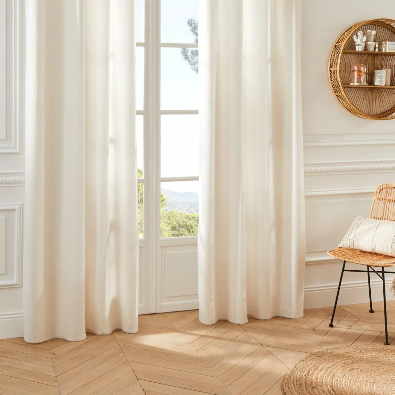 Rideau|ATMOSPHERA Rideau bouclette (140 x 260 cm) Jaiko Blanc