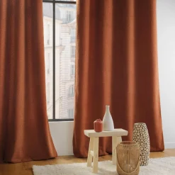 Rideau|douceur d'intu017drieur Rideau bouclette (140 x 240 cm) Wooly Terracotta