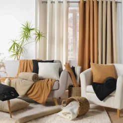 Rideau|douceur d'intu017drieur Rideau bouclette (140 x 240 cm) Wooly Ecru Beige