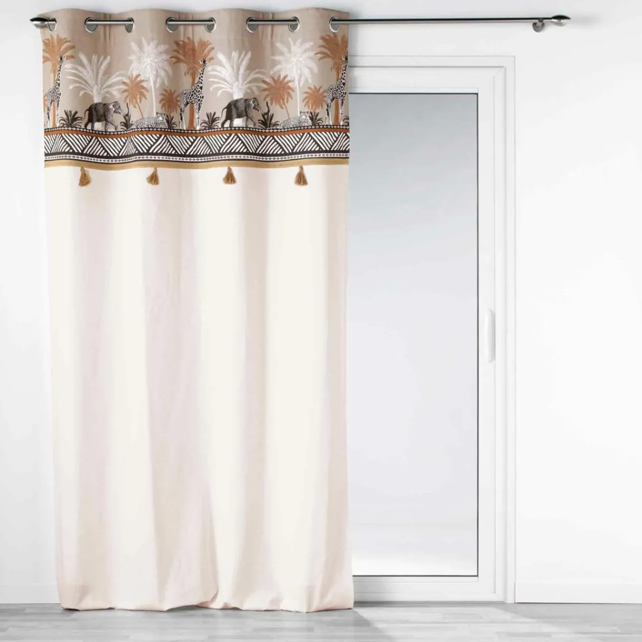 Rideau|DOUCEUR D'INTERIEUR Rideau coton (140 x 240 cm) Kenya lodge Taupe