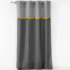 Rideau|DOUCEUR D'INTERIEUR Rideau coton (140 x 240 cm) Neo Casa Gris
