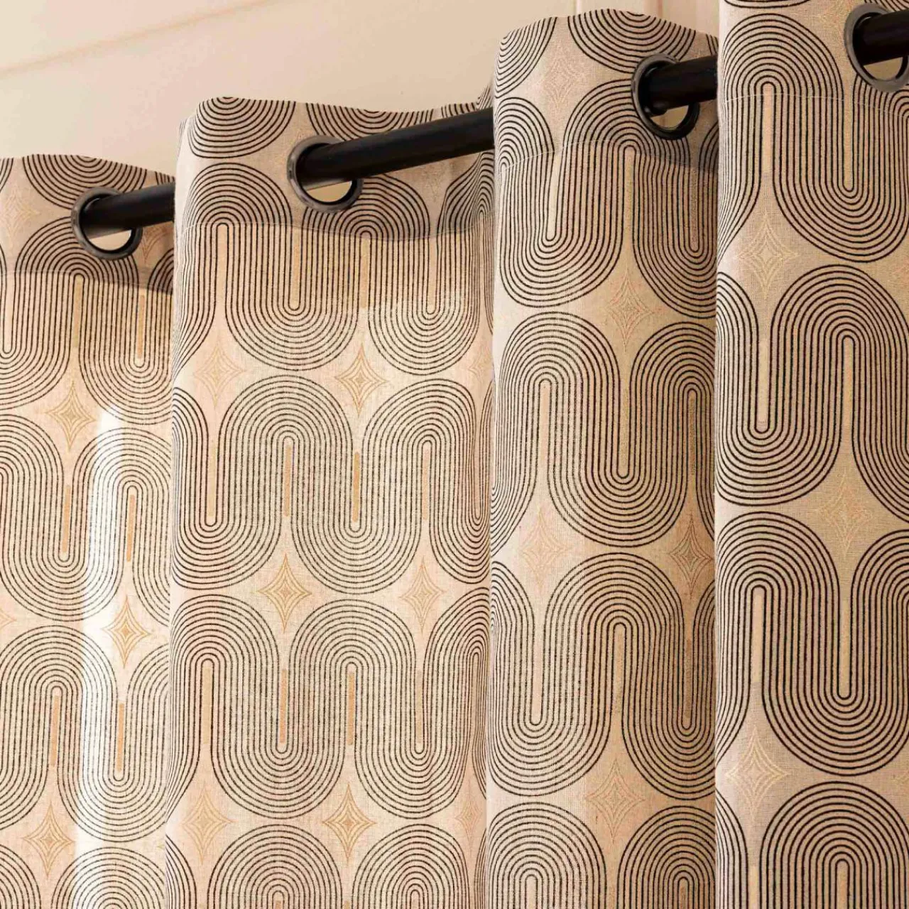 Rideau|douceur d'intu017drieur Rideau coton (140 x 280 cm) Ondine Noir