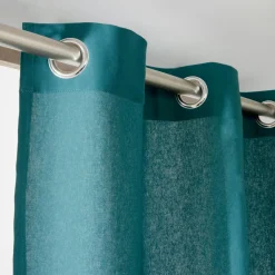 Rideau|EMINZA Rideau coton (140 x 260 cm) Pixel Bleu canard