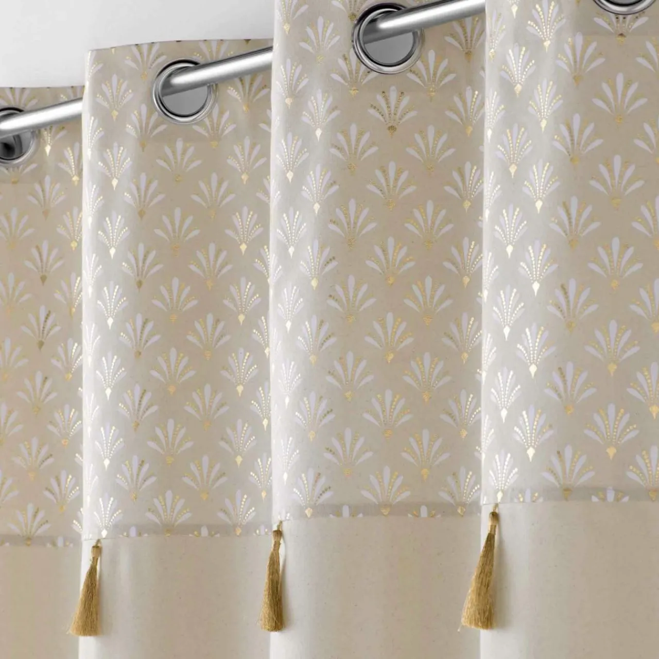 Rideau|DOUCEUR D'INTERIEUR Rideau coton (140 x 240 cm) Rafina Beige