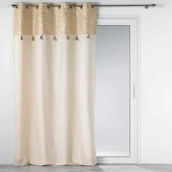 Rideau|DOUCEUR D'INTERIEUR Rideau coton (140 x 240 cm) Solea Or