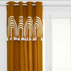 Rideau|ATMOSPHERA Rideau coton (140 x 260 cm) Soleya Jaune moutarde