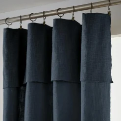 Rideau|L'EFFET PAPILLON Rideau coton ajustable (140 x max 270 cm) Sixtine Bleu nuit