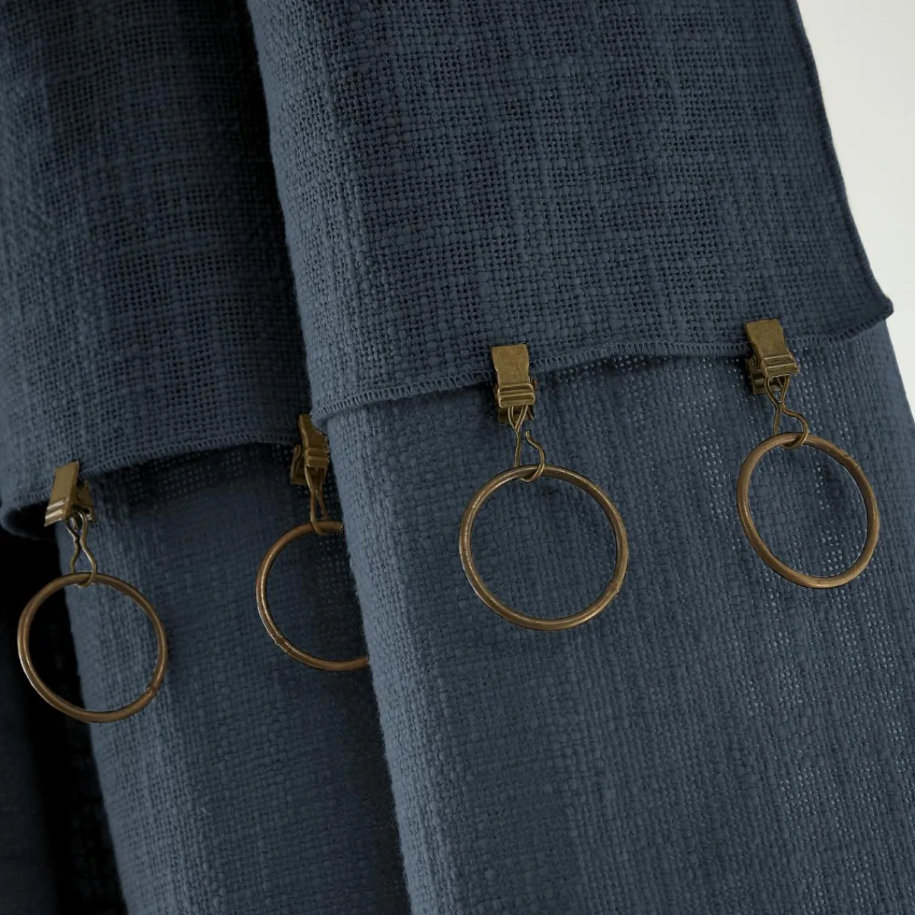 Rideau|L'EFFET PAPILLON Rideau coton ajustable (140 x max 270 cm) Sixtine Bleu nuit