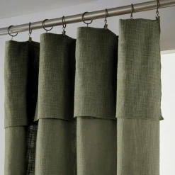 Rideau|L'EFFET PAPILLON Rideau coton ajustable (140 x max 270 cm) Sixtine Vert romarin