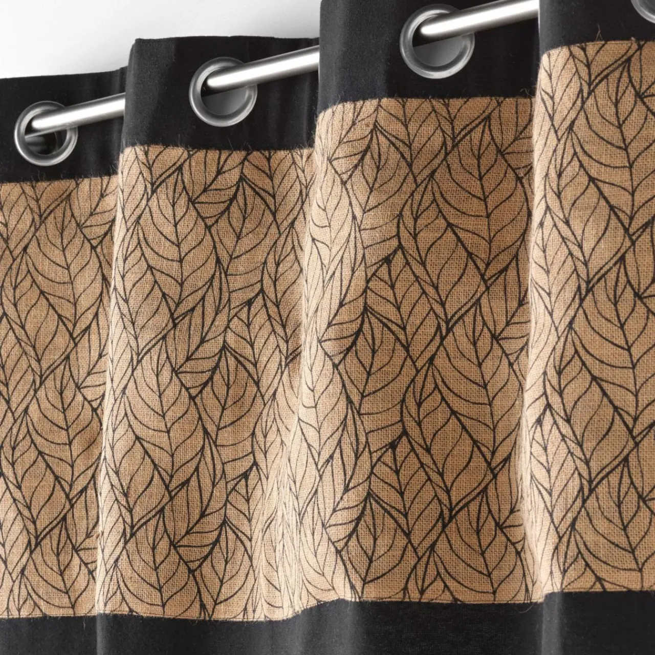 Rideau|EMINZA Rideau coton et jute (140 x 240 cm) Nama Noir