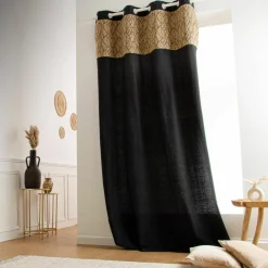 Rideau|EMINZA Rideau coton et jute (140 x 280 cm) Nama Noir