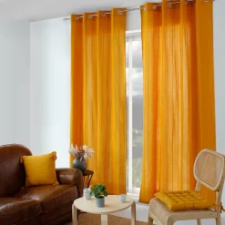 Rideau|ENJOY HOME Rideau coton recyclé (140 x 240 cm) Bombay Jaune moutarde