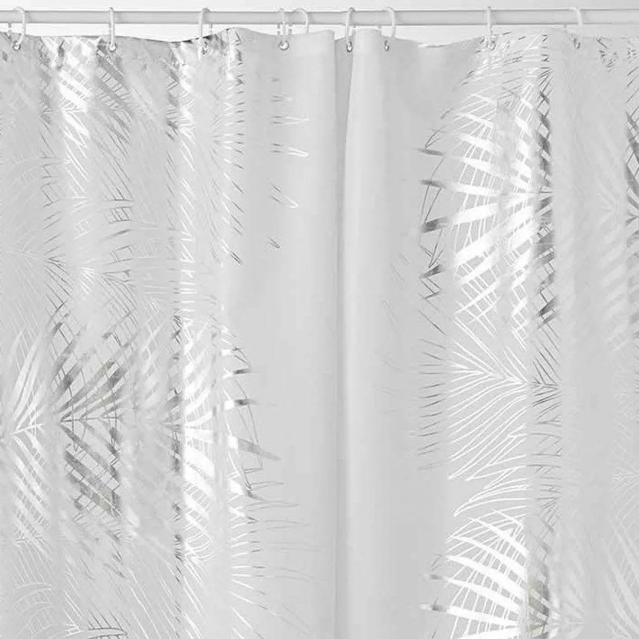 Accessoire Salle De Bain|Rideau De Douche|DOUCEUR D'INTERIEUR Rideau de douche (200 cm) Orbella et argent Blanc