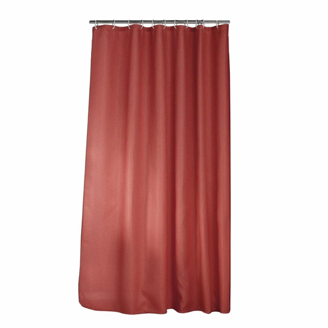 Accessoire Salle De Bain|Rideau De Douche|douceur d'intu017drieur Rideau de douche effet tissé à anneaux (180 x 200 cm) Quartz Terracotta