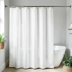 Accessoire Salle De Bain|Rideau De Douche|TENDANCE Rideau de douche en microfibre (180 x 200 cm) Feuille Blanc