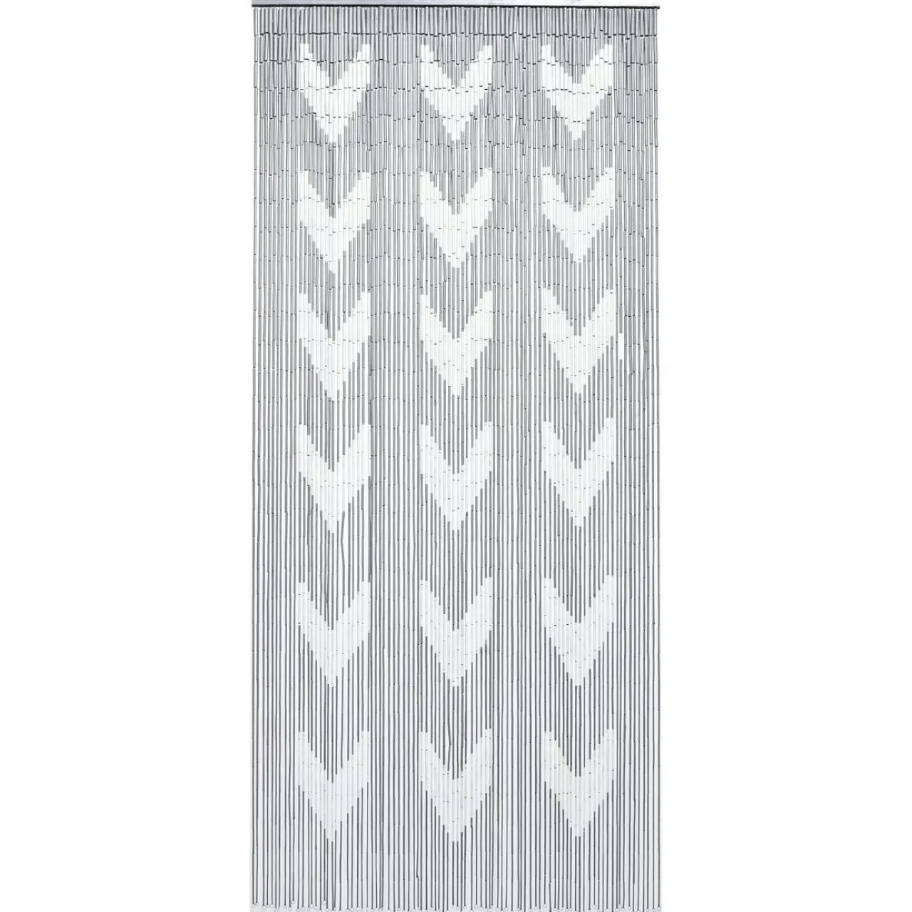 Rideau|LUANCE Rideau de porte bambou (90 x 200 cm) Chevron Gris