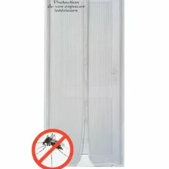 Moustiquaire|LUANCE Rideau de porte Moustiquaire (100 x H220 cm) Aimanté Gris