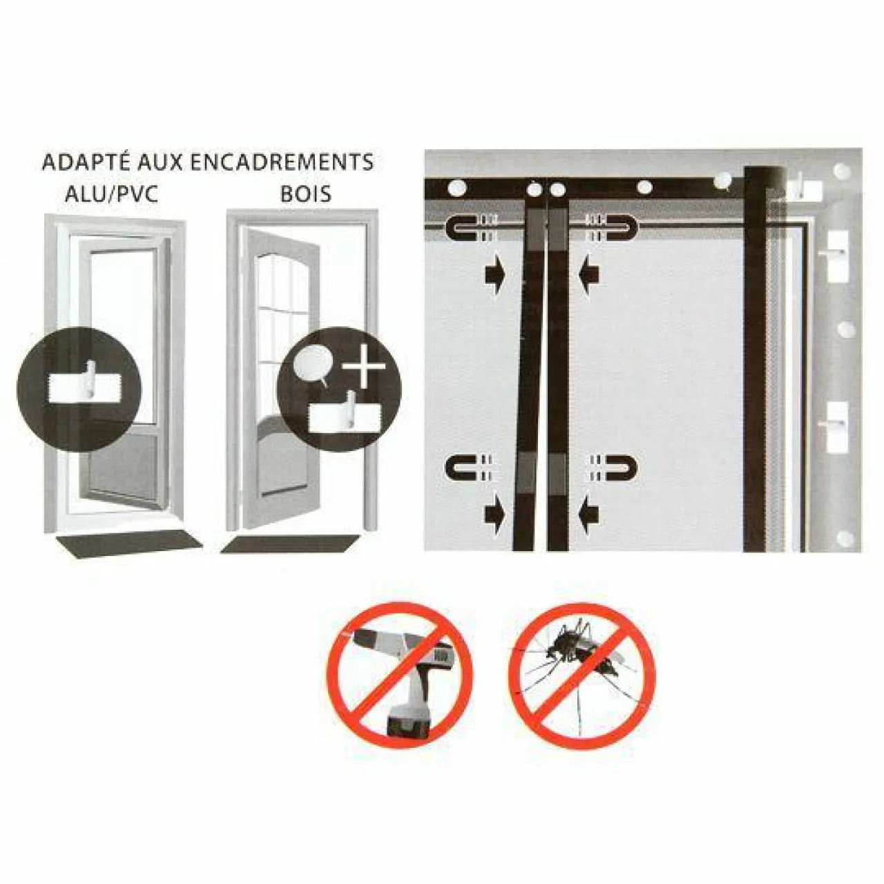 Moustiquaire|LUANCE Rideau de porte Moustiquaire (100 x H220 cm) Aimanté Ecru