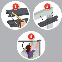 Moustiquaire|Rideau|LUANCE Rideau de porte moustiquaire (100 x 220 cm) Mona Gris