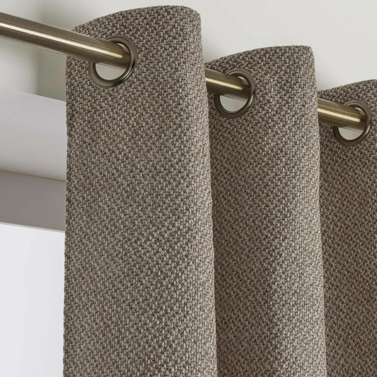 Rideau|EMINZA Rideau effet chiné (180 x 260 cm) James galet Gris