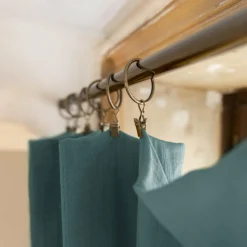 Rideau|EMINZA Rideau gaze de coton ajustable (180 x max 300 cm) Gaïa Bleu canard