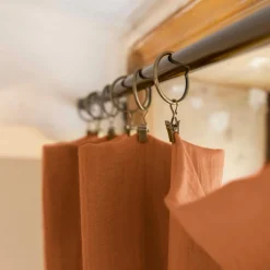 Rideau|EMINZA Rideau gaze de coton ajustable (280 x max 300 cm) Gaïa Abricot